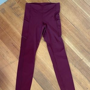 burgundy lululemon leggings